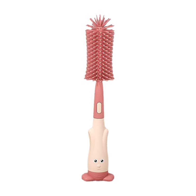 Baby Bottle Brush Set Baby Bottle Cleaner Brush Set | Travel Cleaning Portable Silicone Ergonomic for Mom Girl Feeding Home Wash
