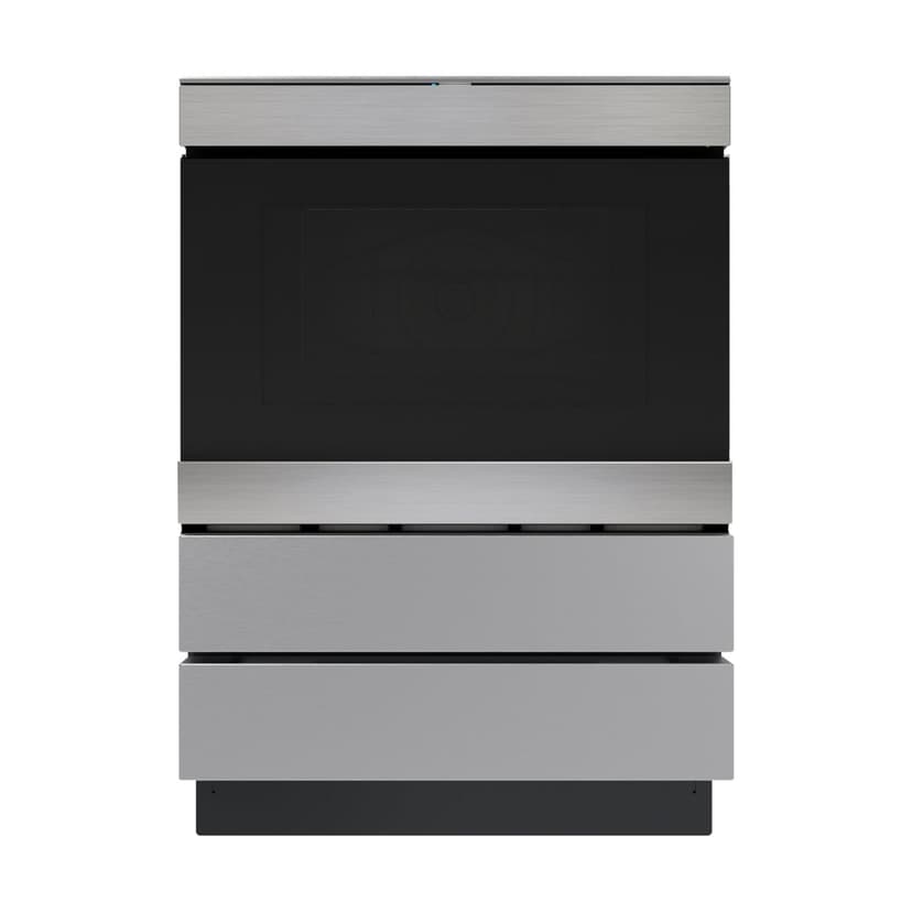 SHARP SKCD24U0GS Stainless Steel Microwave Drawer Pedestal, Under-Counter Installation, Custom Front Panel Compatible, 2 Push-to-Open Doors