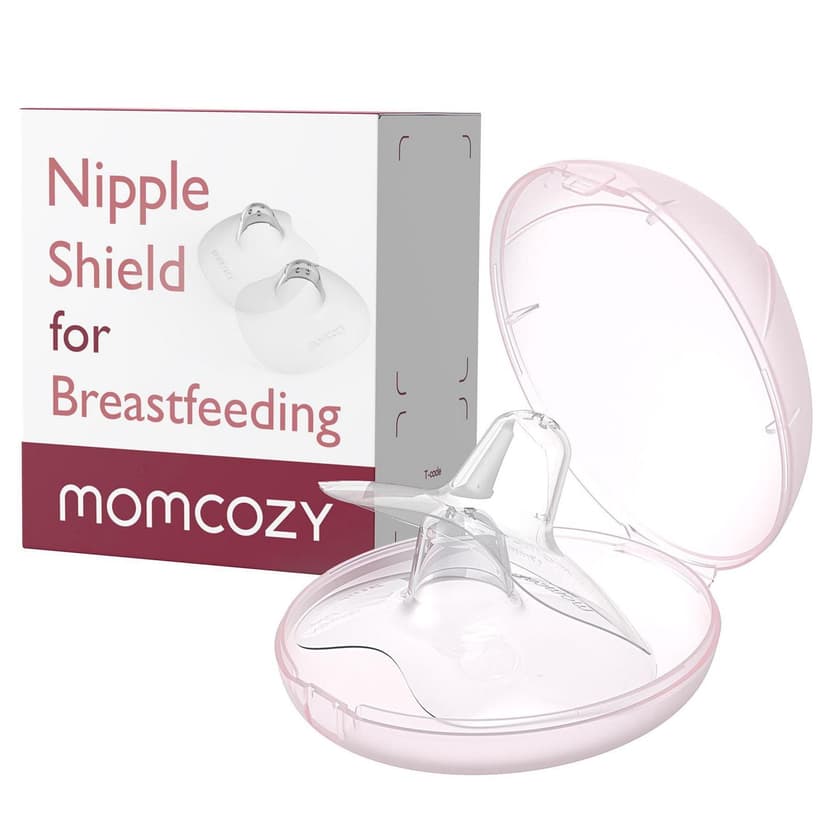 Momcozy Contact Nipple Shields, 100% Food-Grade Silicone, Ultra-Thin & Super-Soft, Made Without BPA/BPS, Include Carry Case, 17mm