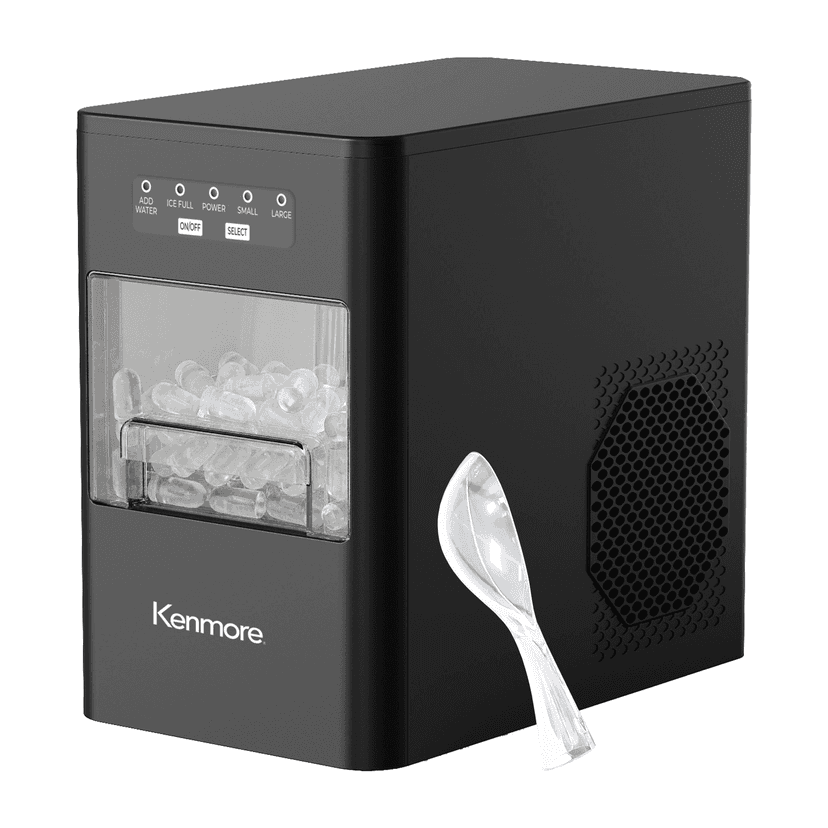 Kenmore Countertop Bullet Ice Maker 26 lb/Day Portable Ice Machine Self-Cleaning with Basket & Scoop