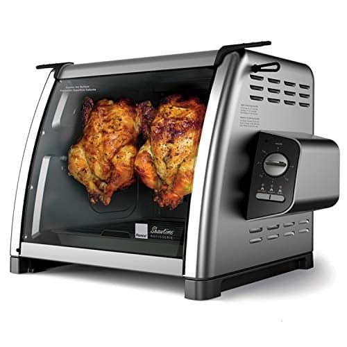 Ronco Showtime Modern Edition Large Capacity Rotisserie & BBQ Oven, Includes Multipurpose Basket, Simple Switch Controls, Silicone Door Tie, Self-Basting, Auto Shutoff