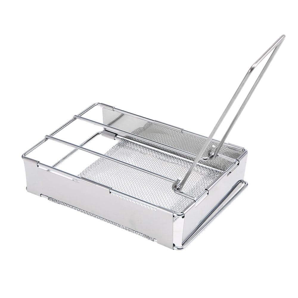 Amdohai Foldable 4-Slice Toaster Plate, Stainless Steel with Mesh Net, Portable for Outdoor Camping