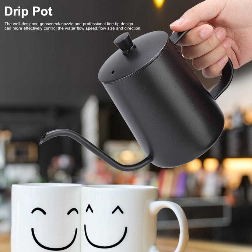 Gooseneck Kettle, 304 Stainless Steel TPFE Gooseneck Kettle Stovetop Modern Design Goose Neck Kettle Pot for Induction Cooker And Open Flame Heating