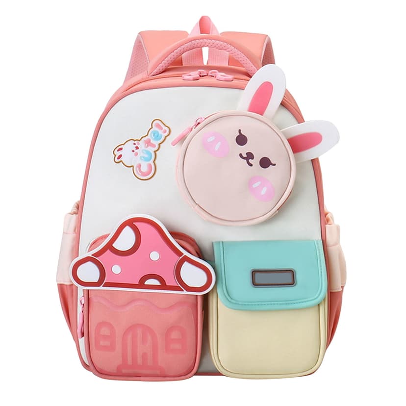 GPOECD Kids Backpack And Bags Cute Cartoon Preschool Durable Large Capacity Toddler Rucksack Unisex Design For Daily Leisure Use School Travel Outdoor Adventure Pink,One Size