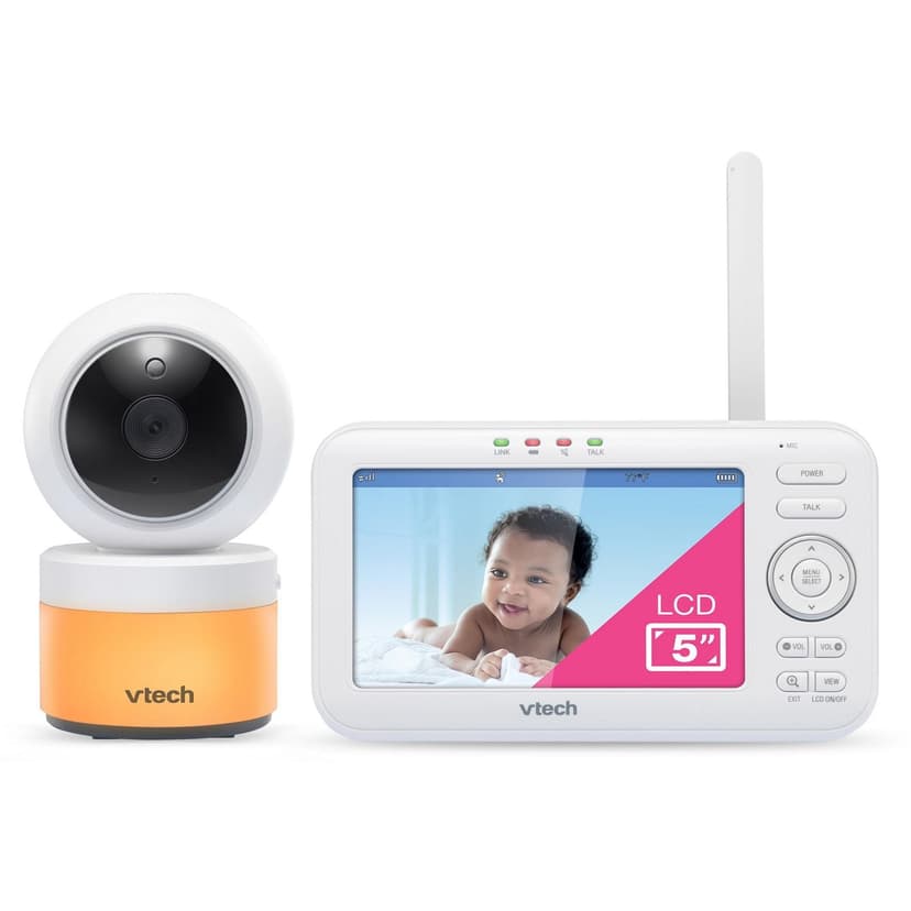 VTech VM5263 5” Digital Video Baby Monitor with Pan and Tilt and Night Light, White