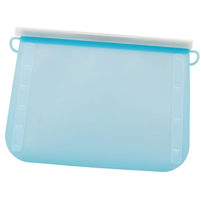 Luzkey Reusable Silicone Food Bag Container Lightweight Multifunction Milk Storage Pouch Freezer Bag for Organization Traveling Home Blue