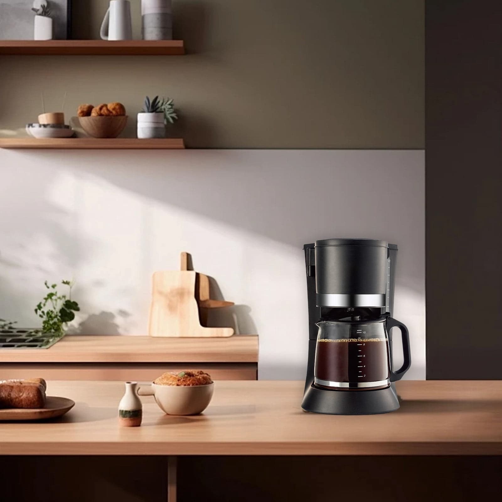 Wzzjkit Drip Coffee Maker Home Automatic Integrated Small Coffee Maker Office Mocha Coffee Pot
