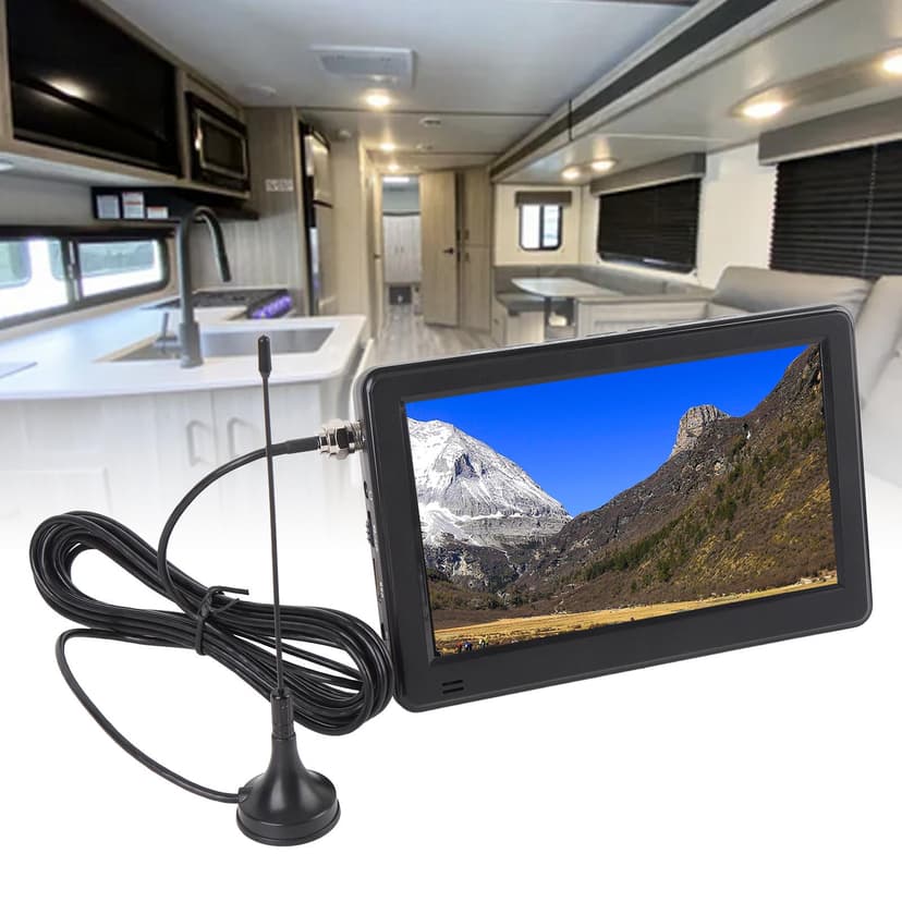6 Inch Portable TV, Portable LED TV High Resolution FM Radio 1500mAh Rechargeable Battery 1080p Video Player for Camping