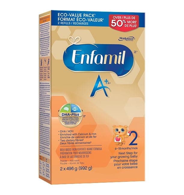 Enfamil A+ Stage 2, Baby Formula, Infant Formula, 6-18 month olds, Powder Refill, 992g
