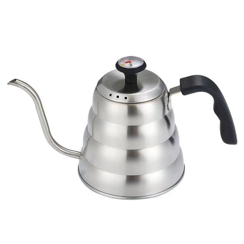 Coffee Gator Gooseneck Kettle with Thermometer - 1.2L Stainless Steel, Stove Top, Premium Pour Over Kettle for Tea and Coffee w/ Precision Drip Spout
