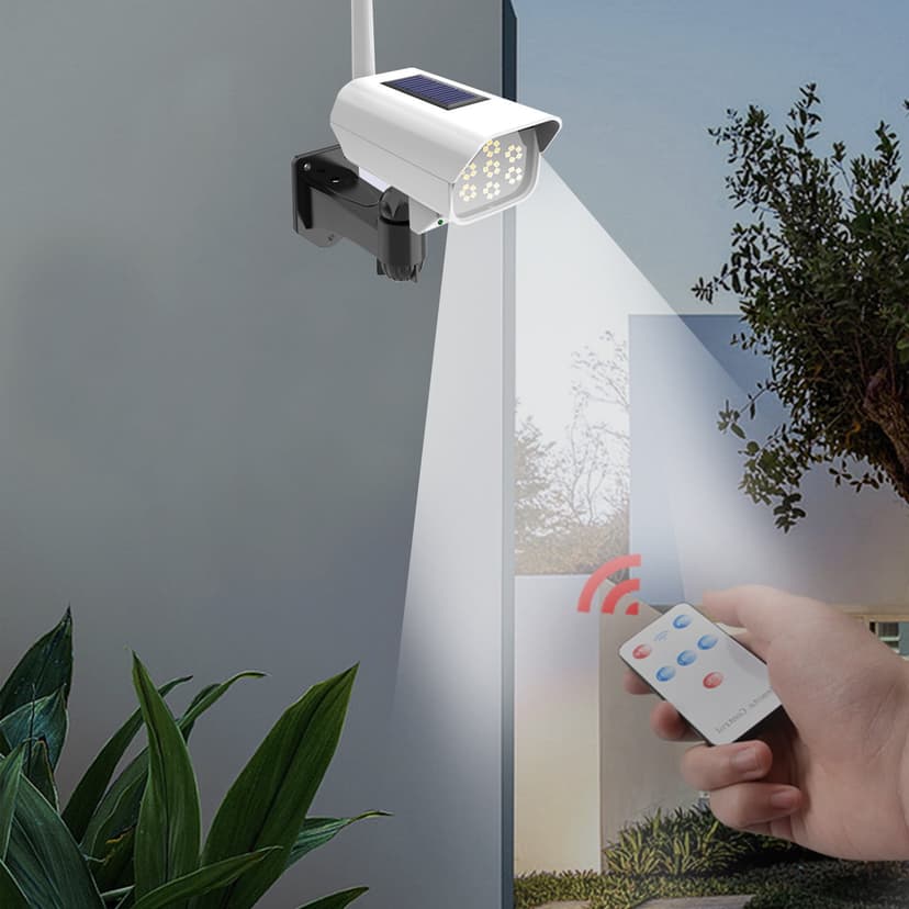 Outdoor Wall Lights Led,Solar Wall Lights Outdoor Waterproof,Solar Wall Lights Decorative,Solar Powered Human Sensor Security Fake Dummy Camera with Flashing Led Outdoor Use for Garden & Business