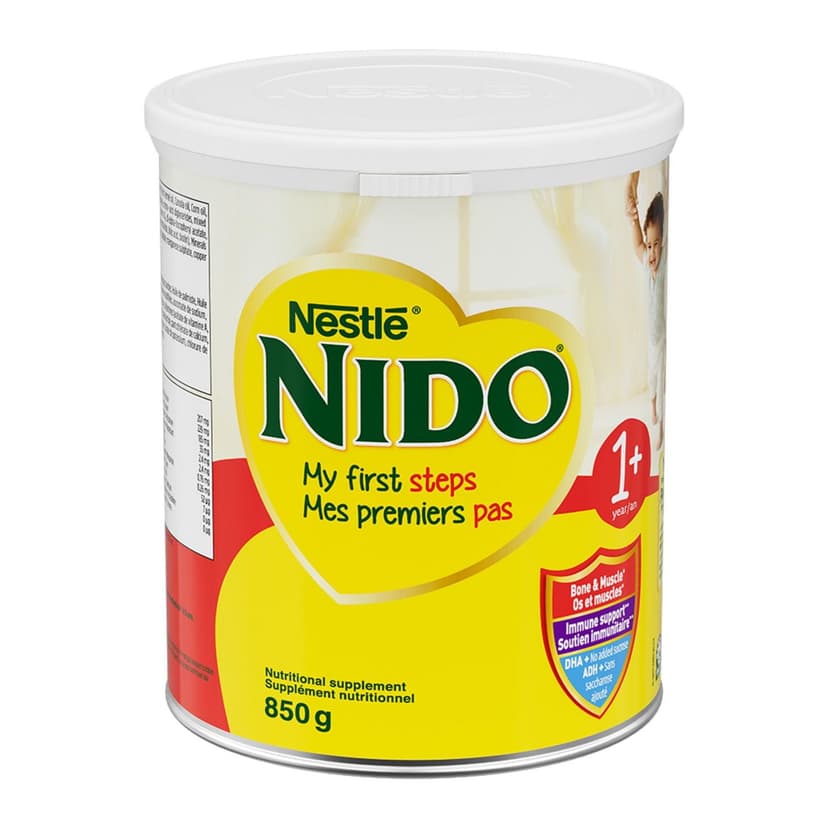 NIDO 1+ Toddler Milk-Based Nutritional Supplement With Calcium, Vitamins D and A, Magnesium, Probiotics, DHA, for Muscle and Brain Development 850 g