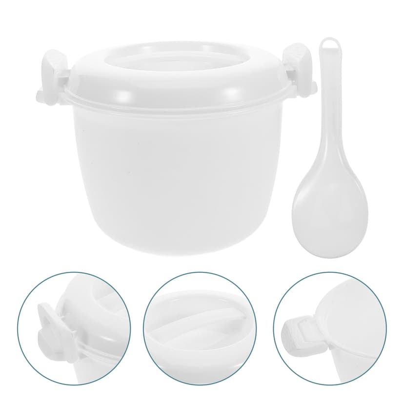 AURARMLET Microwave Rice Cooker with Handle Plastic Container for Home Use Bento Box Soup and Vegetable Steamer
