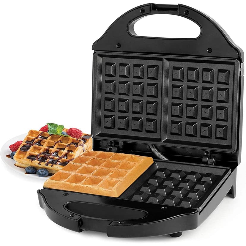 Salton Essentials - 2 Slice Belgian Style Waffle Maker, Non-Stick Plates, Black