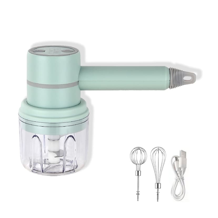 Baohd Wireless Electric Food Mixer with Handle Hand Blender Detachable 3 Modes Adjustable Waterproof Egg Beater Kitchen Baking Gadgets Green