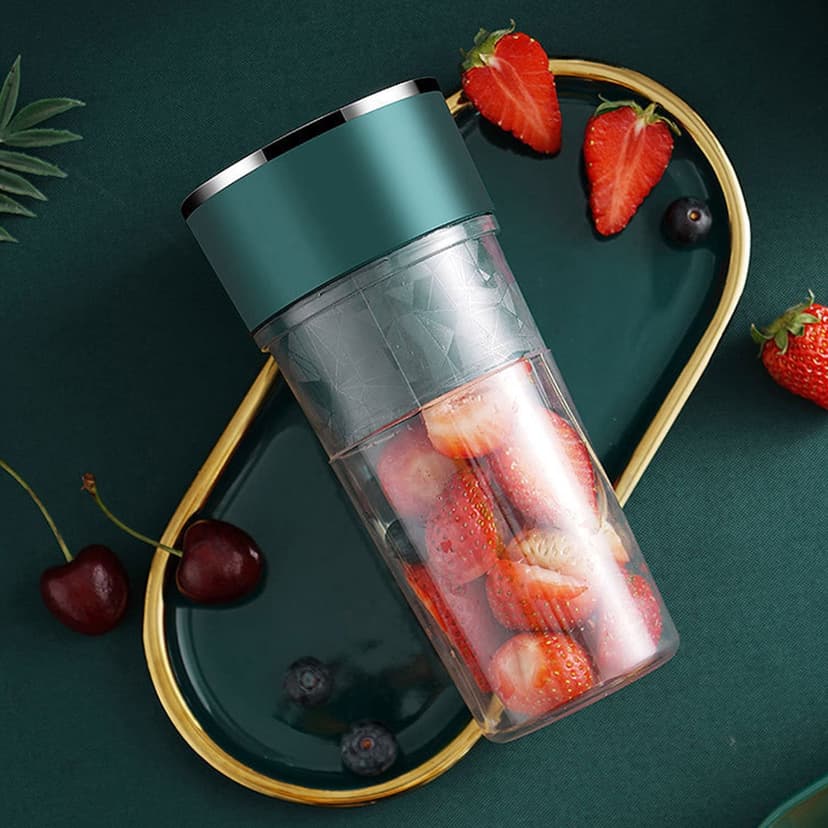 Dvkptbk Portable Blenders, Blenders for Shakes, Fruit Juicer USB Rechargeable with 4 Blades, Handheld Blenders for Sports Travel and Outdoor