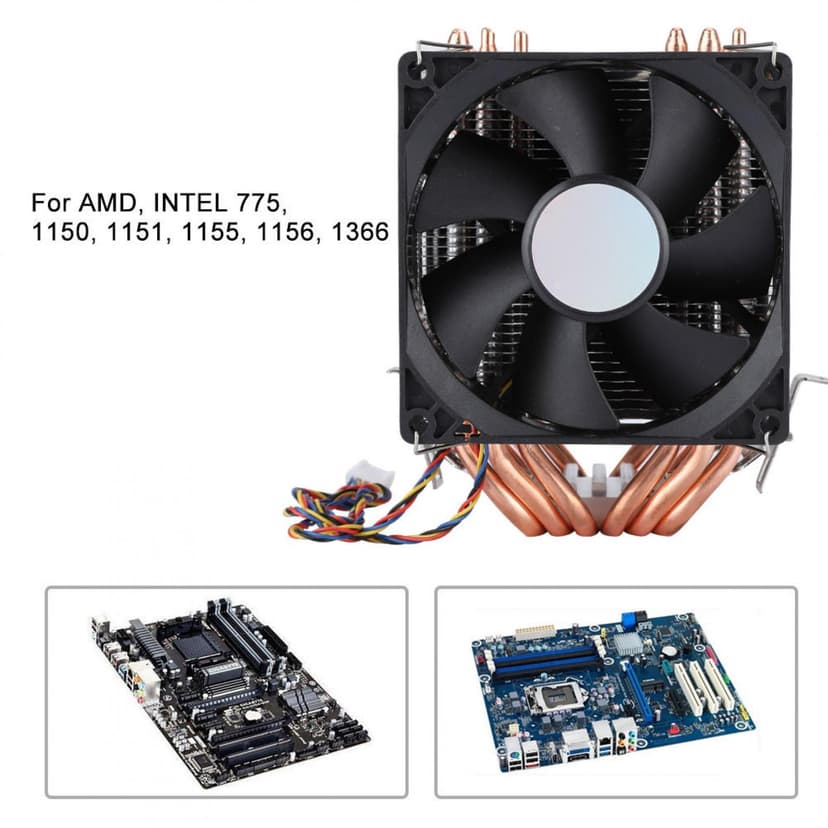 Demonsen Silent 6 Heatpipe CPU Cooler, CPU Fan, For PC Computer