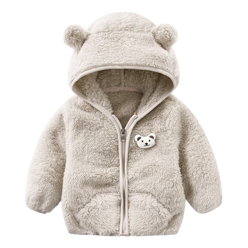 Baby Girls Winter Coat Fleece Bear Ear Cute Jackets for Infant Kids Baby Girls Baby Boy Jacket Little Boys Girls Clothes 6-12 Months