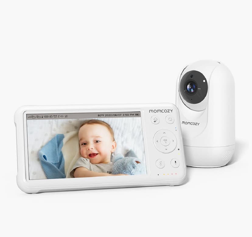 Momcozy Baby Monitor BM01, 1080P HD Video Monitor, Infrared Night Vision for Infant, Add-on Camera Unit, White