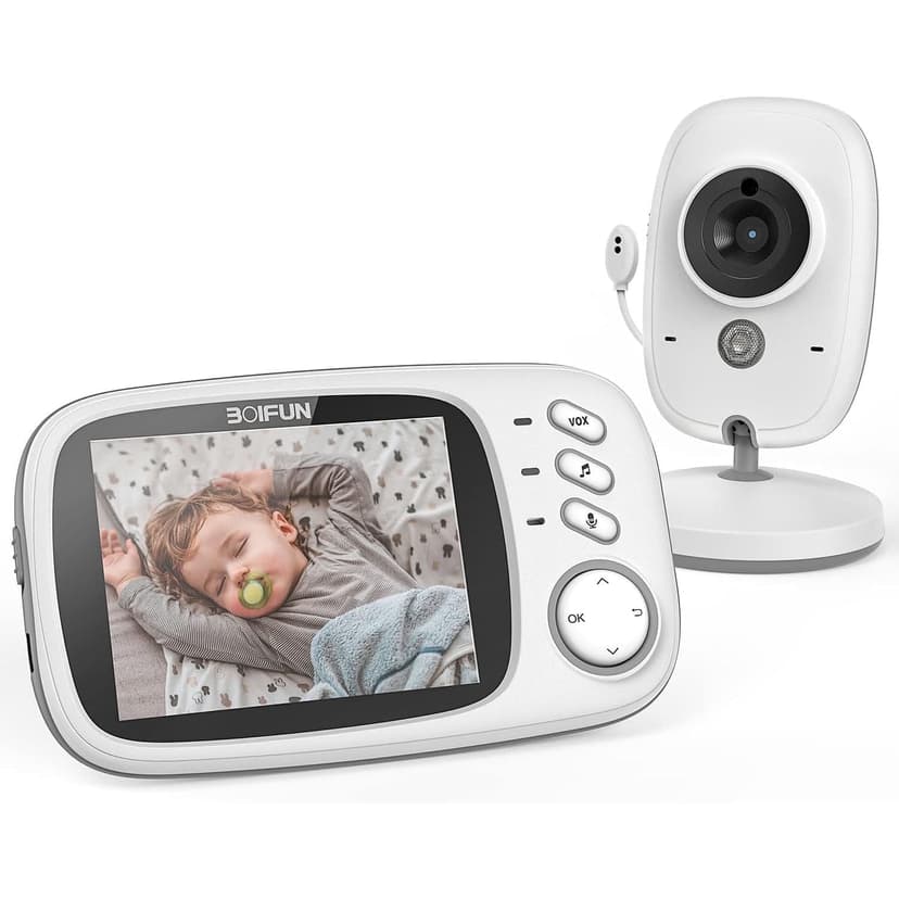 BOIFUN Baby Monitor with Camera and Audio, No WiFi, VOX Mode, Night Vision, 3.2'' HD Screen, Two-Way Audio, Baby Camera