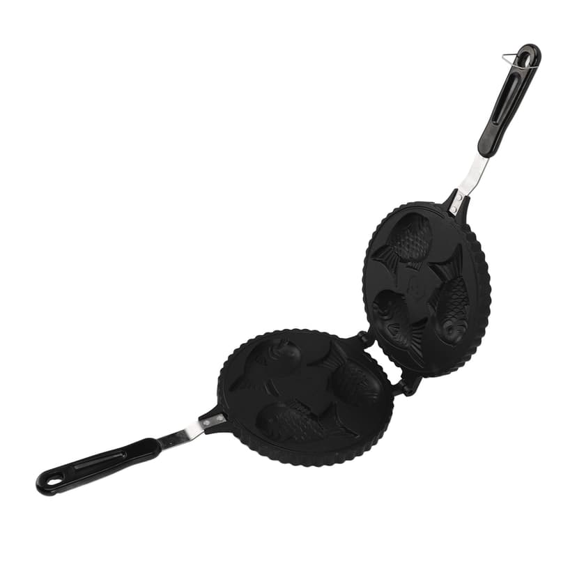 Pan Fish Waffle Maker Pan 3 Fish Cute Aluminum Uniform Heating Double Sided Taiyaki Pan For Home Snack Bars
