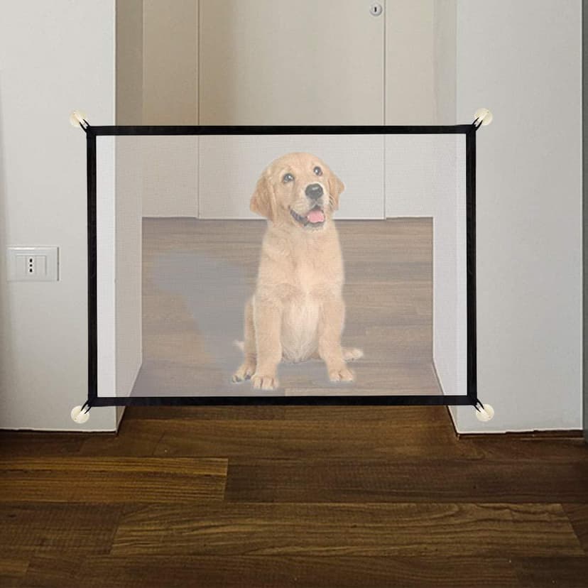 Dog Barriers, Magic Gate Foldable Dog Door Guard Door & Stair Guard For Babies, Dogs & Cats