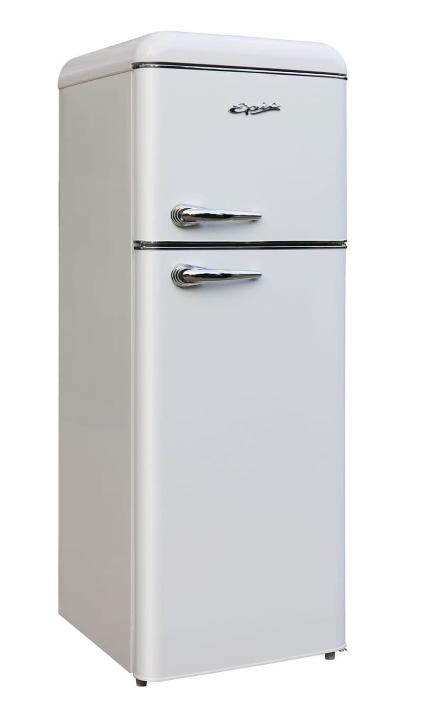 Epic 7.5 cu.ft. White Retro Top Mount Refrigerator