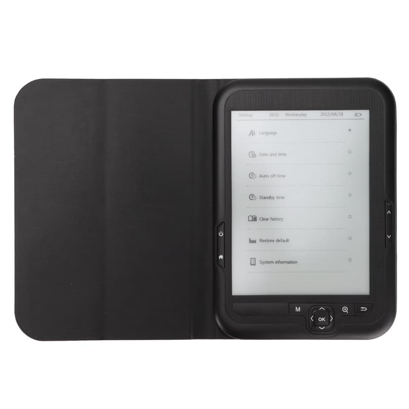 6in E Reader, Ink Screen HD 800x600 EReader, Multi Function Navigation Keys, 8GB/16GB Memory EBooks with Protective Cover, Supports Various File Formats, Support FM Music Playback