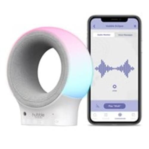 Hubble Eclipse Monitor - Smart Soother and Wi-Fi Audio Monitor with Multi-Color Night Light, Preloaded Lullabies, Soothing Sounds, Bedtime Stories - Bluetooth Speaker - Smart Sleep Trainer - Compatibl