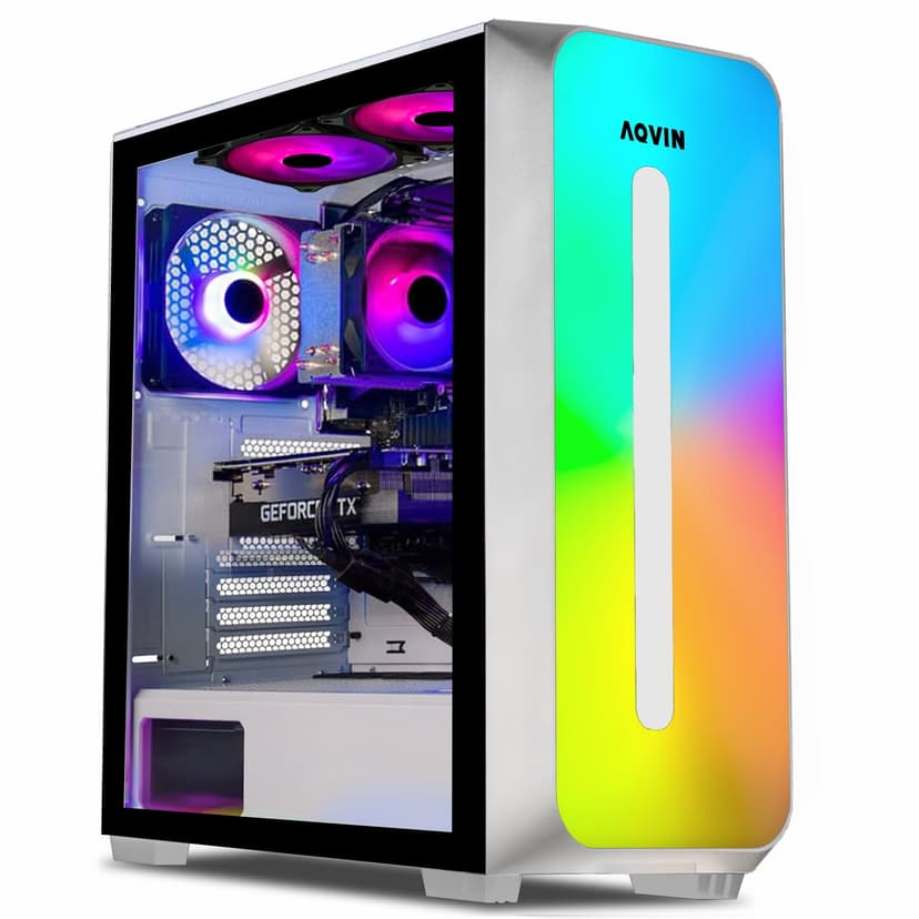 Gaming PC AQVIN AQW60 Desktop Computer Tower, Core i7 up to 4.60 GHz Processor,AMD RTX 5060 8GB GDDR6 Graphics, 32GB DDR4 RAM, New 2TB SSD, Windows 11 Pro, Gaming Keyboard and Mouse, WiFi Ready