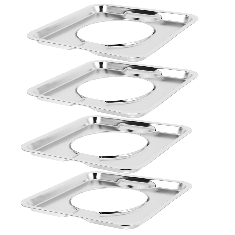 HOOWIFFY 4pcs Gas Range Catch Pan Stainless Steel Keeps Stove Clean for Homeowners Cooking Accessories