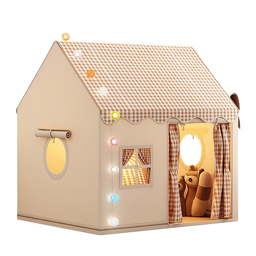 Kids Castle Play Tent - Spacious Indoor/Outdoor Design with Mat and Lights, Durable Polyester for Imaginative Adventures, Easy Setup and Storage