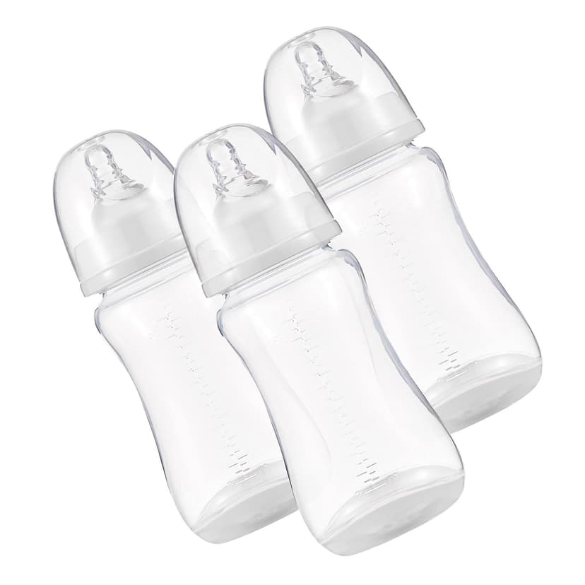 Newborn Baby Bottles with Silicone & Storage Cover Breastfeeding Bottles for Baby PP Milk Storage Bottles 300ml Capacity Baby Feeding Bottles Baby Essentials,
