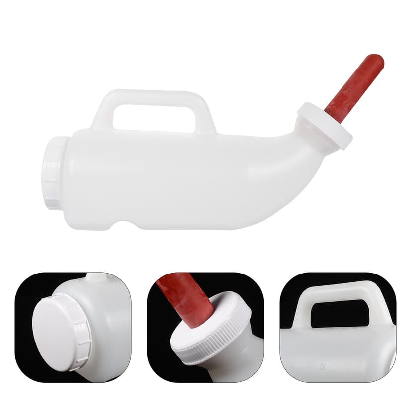 unbranded 1 Set of Bottle Feed Baby Goats With Handle White PP Goat Feeder Bottles