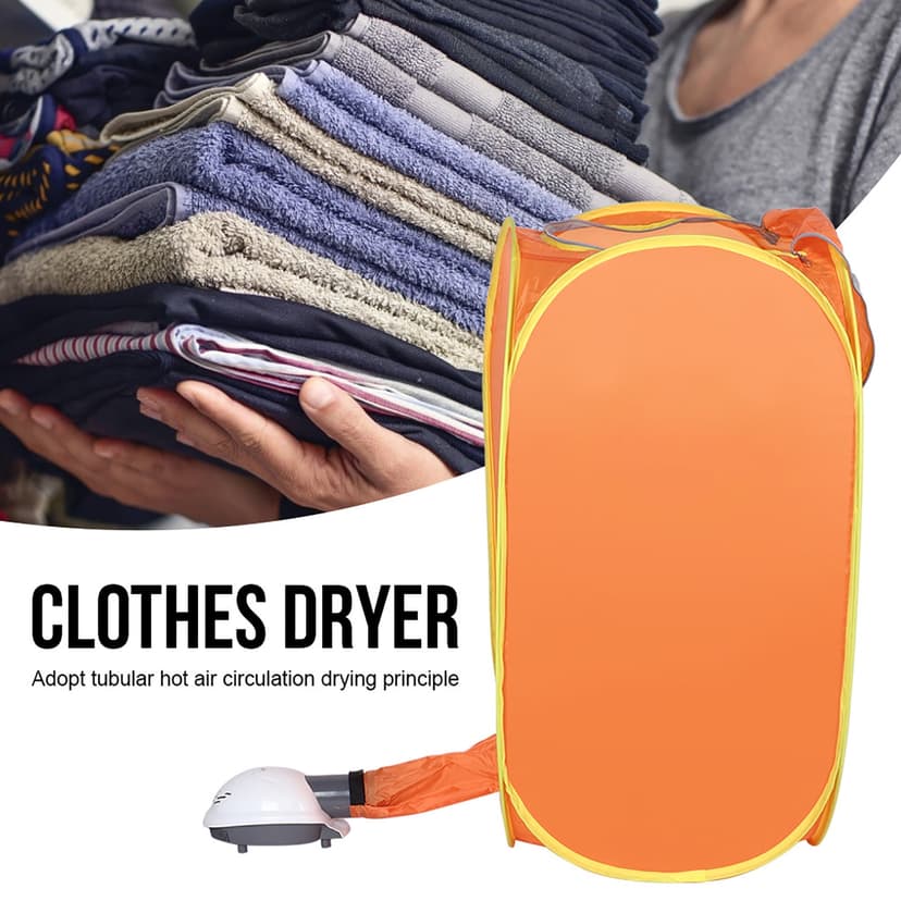 Portable Dryer, Mini Clothes Dryer for Apartment, RV, Travel, 750-800W Electric Clothes Dryer Machine, Foldable Clothes Dryer Rack with Dryer Bag for Apartment, Indoor, Travel, RV