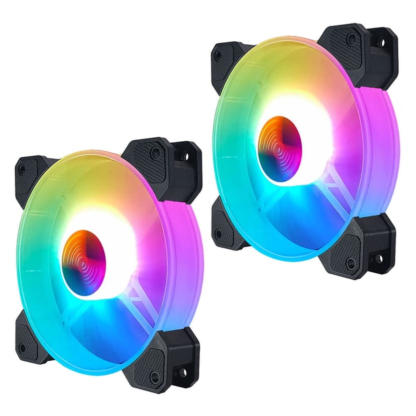 Minkissy Back to School 2Pcs RGB CPU Cooler Black ABS Heat Dissipation Computer Accessories