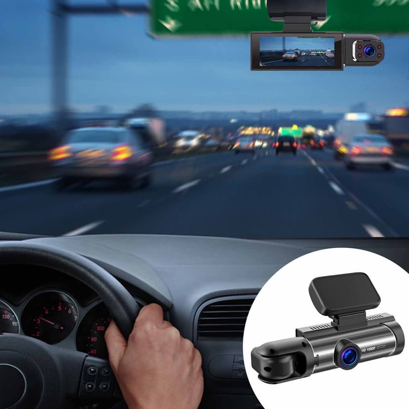sdhkgrrt under $5 Dual Dash Cam, Dash Cam Front and Inside,1080P Dual Car Camera,IR Night Vision Recorder,Loop Recording System,Motion Detection Dashcam