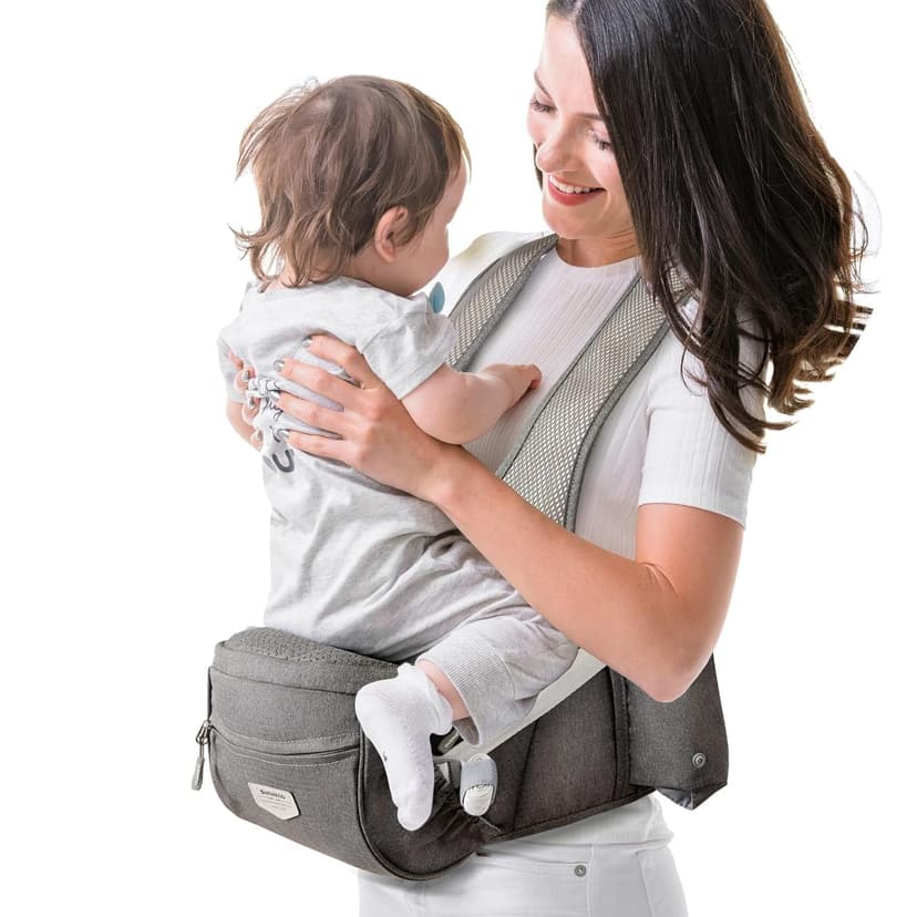SUNVENO Baby & Toddler Carrier with Hip Seat 25-60lbs Designed for More Weight Capacity Certified Ergonomic Toddler Carrier, Grey