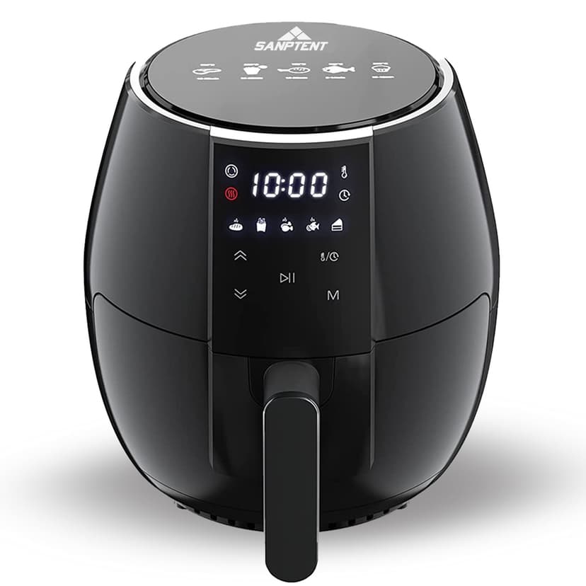 Sanptent 5.8 Quart Air Fryer, Black - Digital LED Touchscreen, Auto Shut-off, ETL Certified