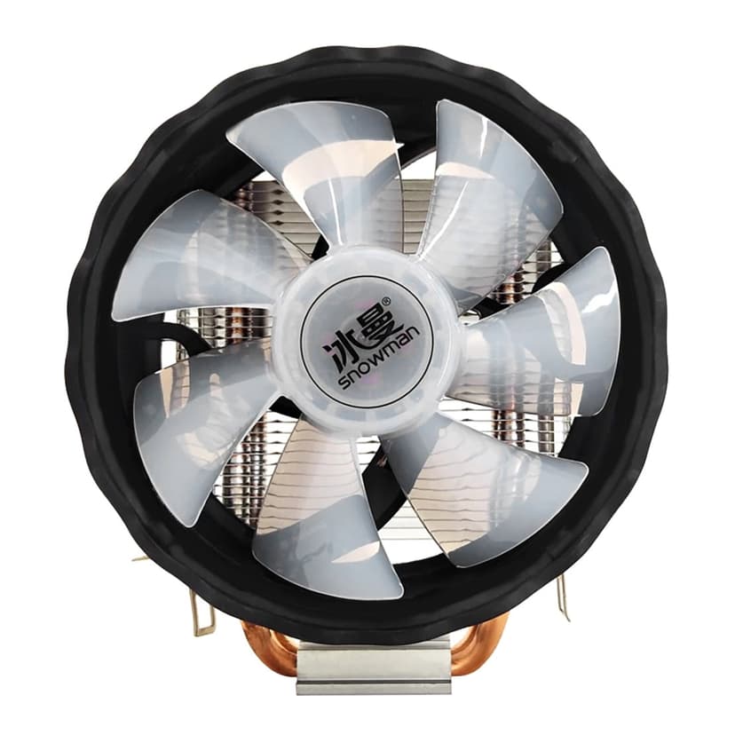 SNOWMAN X200 CPU Cooler 2 Heat Pipes 120mm Silent Fan 4Pin PWM PC Cooler for Intel LGA2011 AMD CPU Cooling Fan,1 x CPU cooler 1 set x installation accessories,Black & white