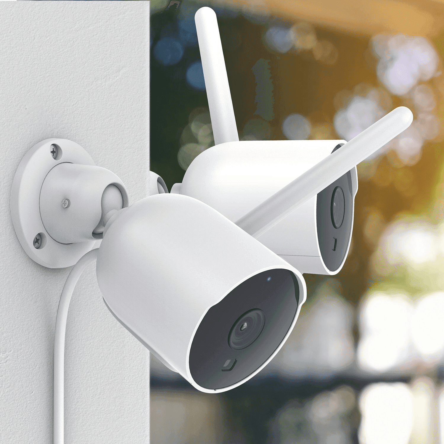 Refurbished Merkury Innovations MIC-CW253-199W 2 Pack Smart Wi-Fi Outdoor Security Camera HD 1080p