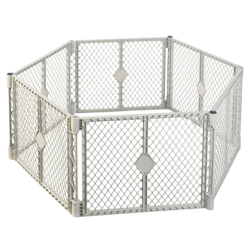 North States 6-Panel Easy To Use Baby Gate Plastic Superyard Classic Baby or Pet Playard