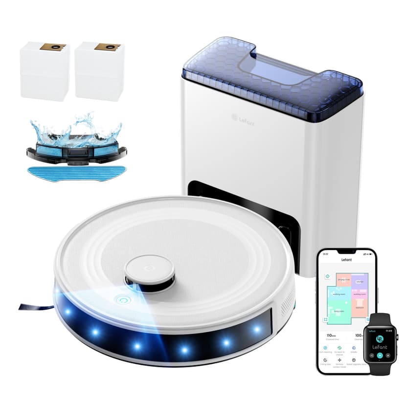 Lefant M2L Plus LiDAR Navigation Robot Vacuum and Mop, 6500Pa Suction, Multi-Floor Mapping, Self-Emptying and Filling, Robot Vacuum for Floors Pet Hair