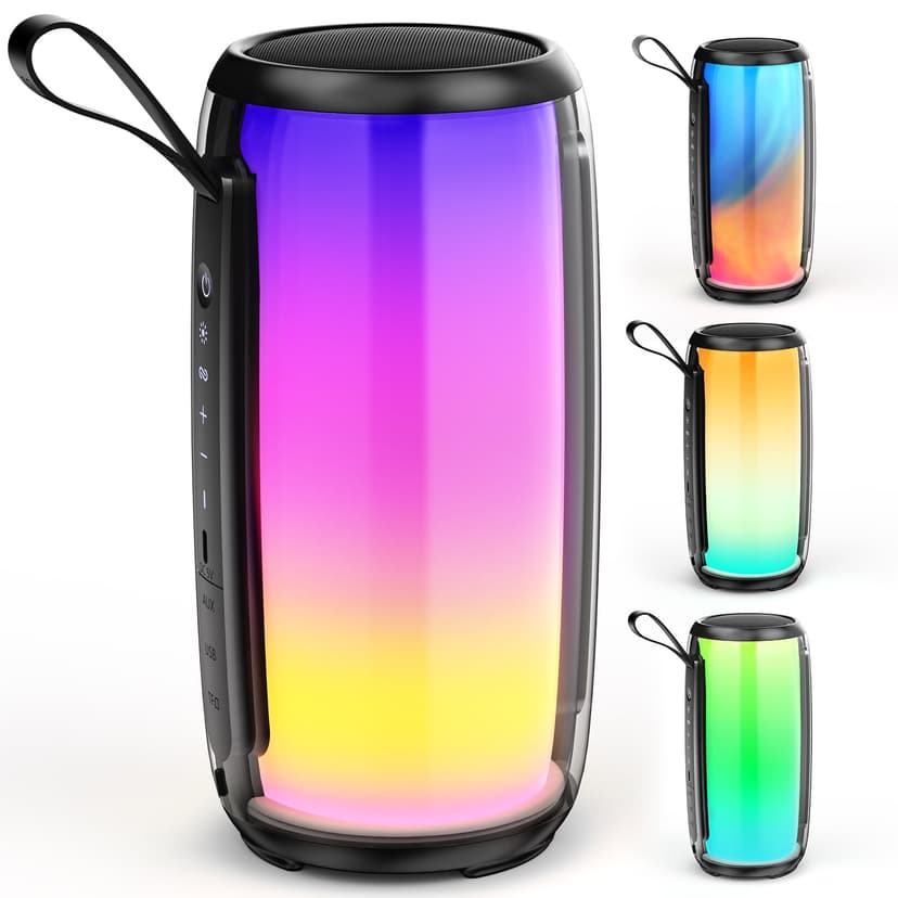 JYX Portable Bluetooth Speaker, Waterproof Speaker with DJ Light, Deep Bass Outdoor PA System for Pool Beach Party, D21