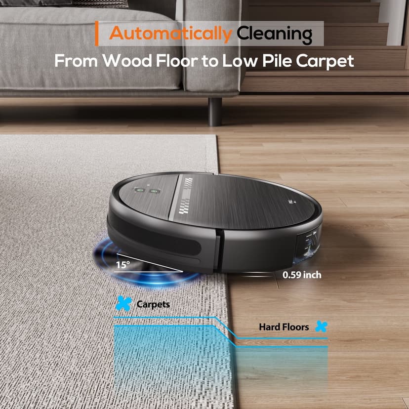 Refurbished ONSON BR151 Robot Vacuum Cleaner, Robot Vacuum and Mop Combo with Wifi/App Connection