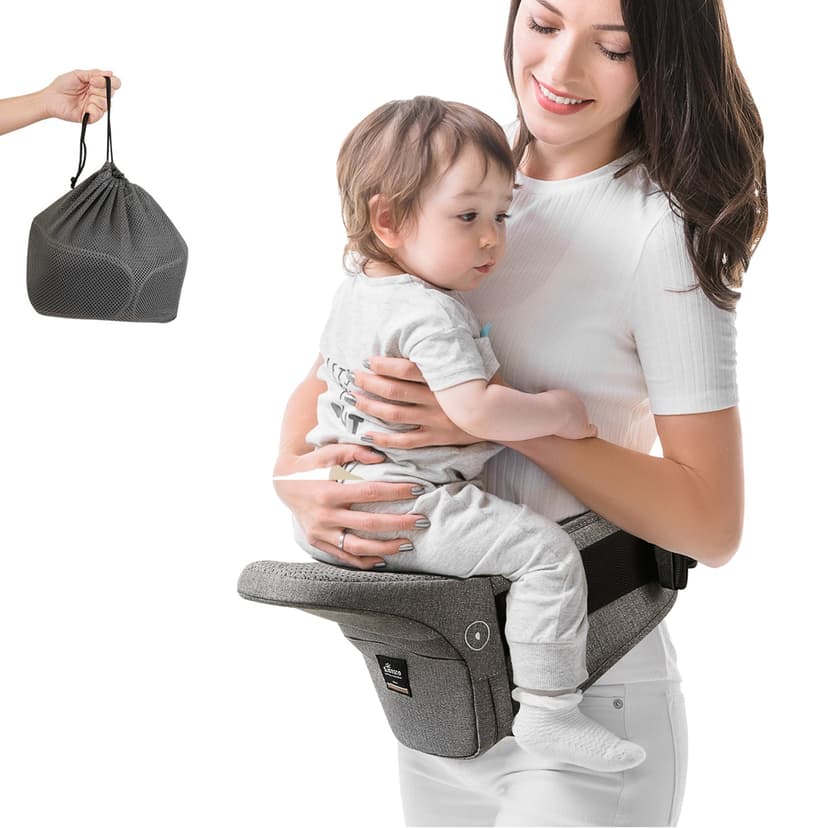 Sunveno Collapsible Hip Seat Baby Carrier, Gray