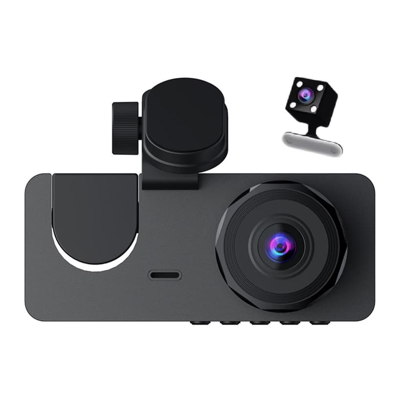 Kieccall 3 Channel Dash Cam Front Rear and Inside, HD 1080P Dash Camera with 170 Degree Wide Angle, IR Night Vision Loop Recording and G Sensor, Complete Driving Recorder Kit