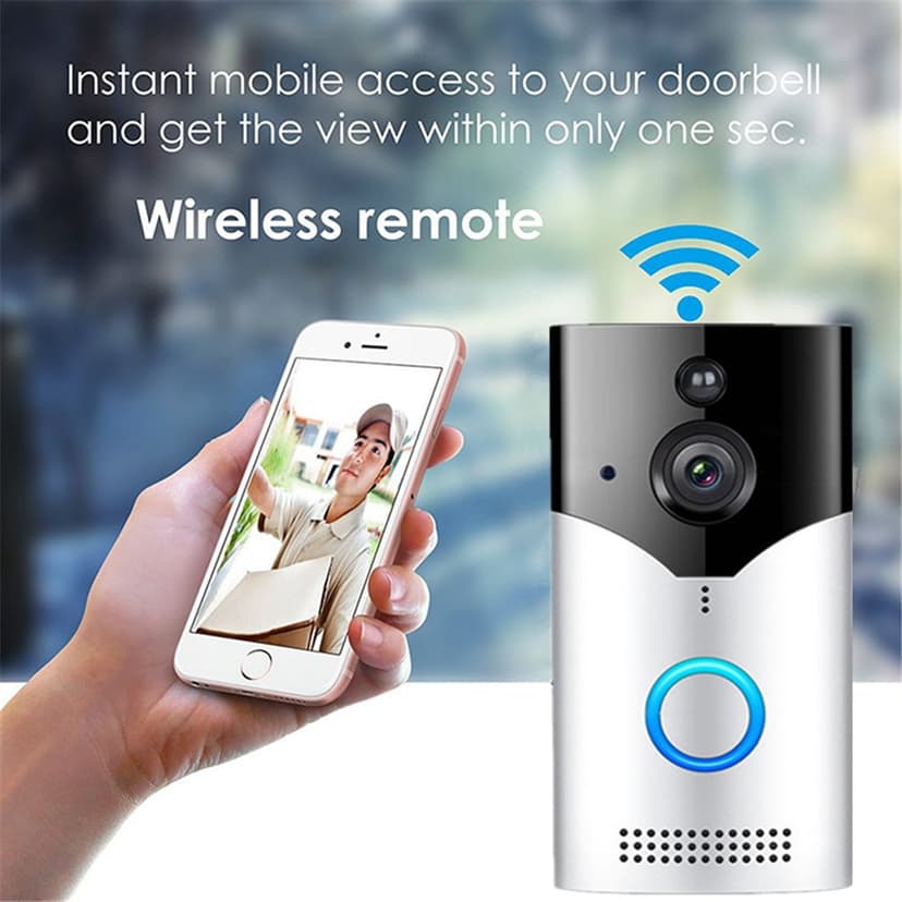 EGNMCR Wireless WiFi Video Doorbell Smart Phone Door Intercom Security 1080P Camer Electric fan