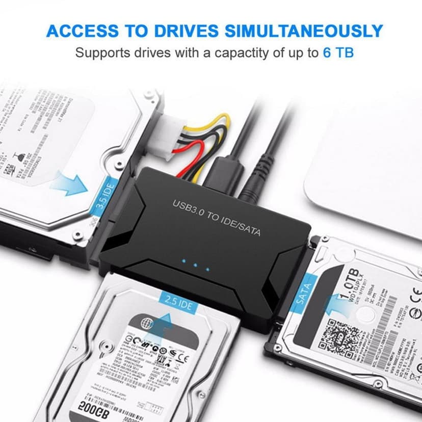 HLONK Black USB 3.0 to SATA/IDE Converter External Hard Drive Adapter