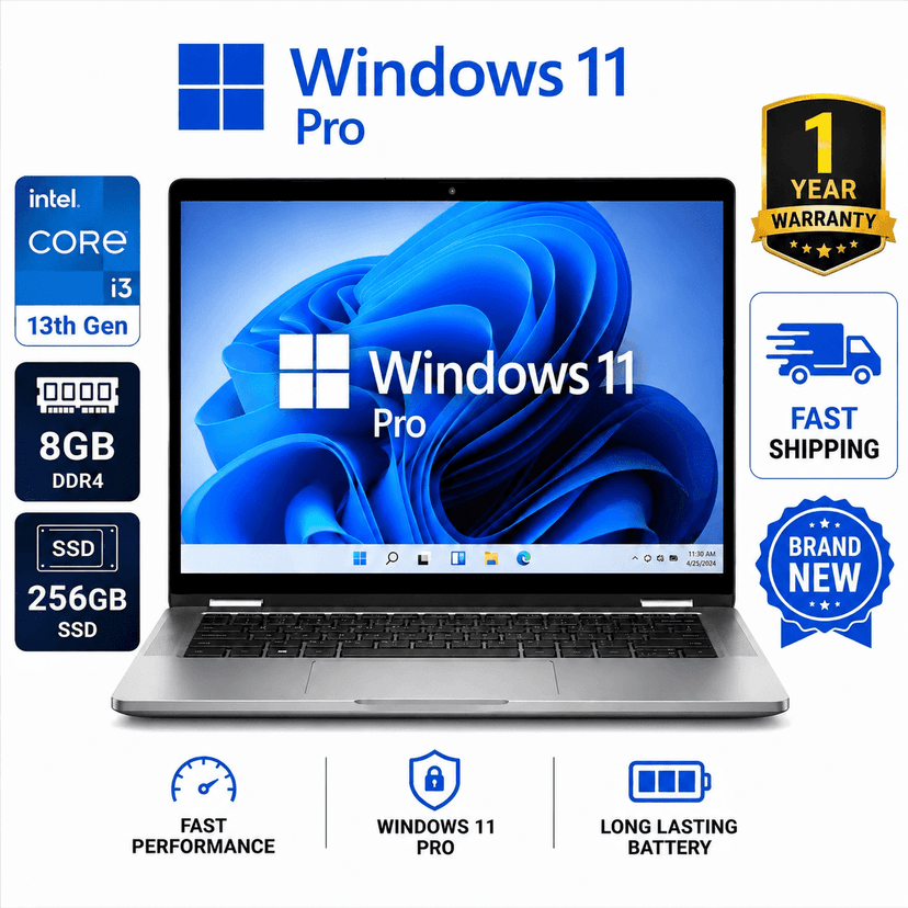 Dell Latitude 3340 13.3” Notebook - i3-1315U -8GB RAM - 256GB NVMe Windows 11 Pro – Brand New -1 Year Warranty